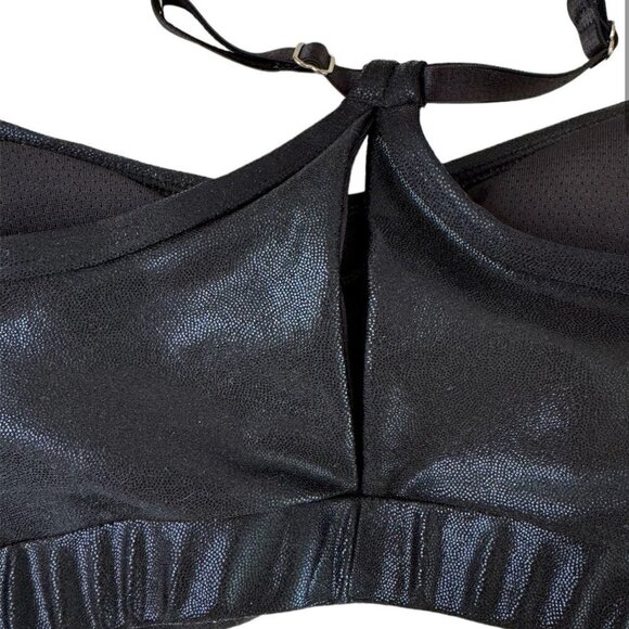 Haute Body Vegan Leather Matte Black Sports Bra NWT - Picture 6 of 6